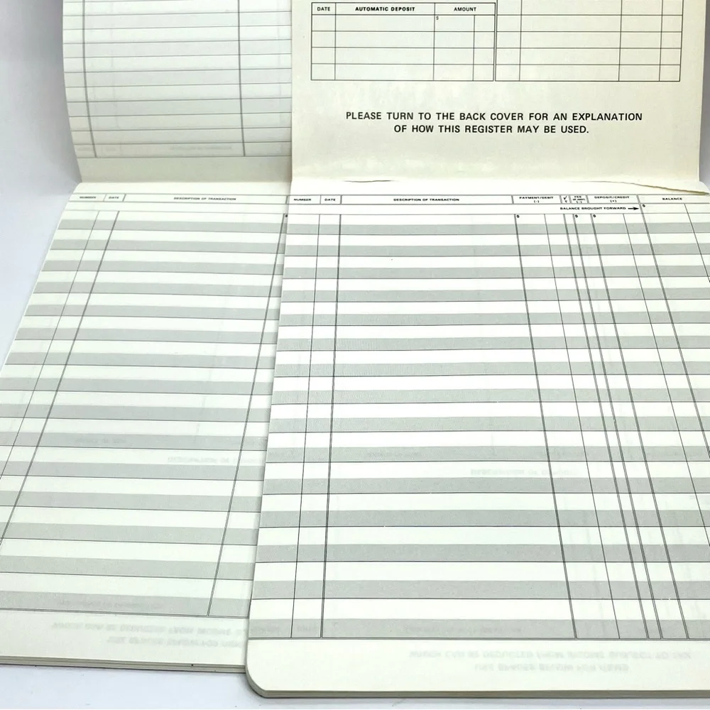 4 DeLuxe The Secretary Bank Checkbook Ledgers Transaction Books Vintage Unused